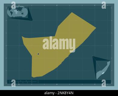 Shabeellaha Dhexe, région de la Somalie continentale. Forme de couleur unie. Cartes d'emplacement auxiliaire d'angle Banque D'Images