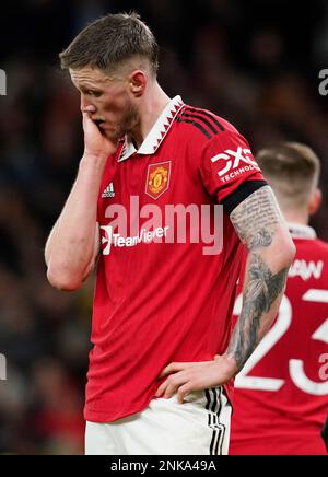 Manchester, Angleterre, le 23rd février 2023. Wout Weghorst de Manchester United a été abattu lors du match de l'UEFA Europa League à Old Trafford, Manchester. Le crédit photo devrait se lire: Andrew Yates / Sportimage Banque D'Images