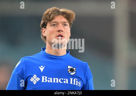 GÊNES - Sam Lammers de UC Sampdoria pendant la série italienne Un match entre UC Sampdoria et FC Internazionale Milan au stade Luigi Ferraris sur 13 février 2023 à Gênes, Italie. AP | hauteur néerlandaise | GERRIT DE COLOGNE Banque D'Images