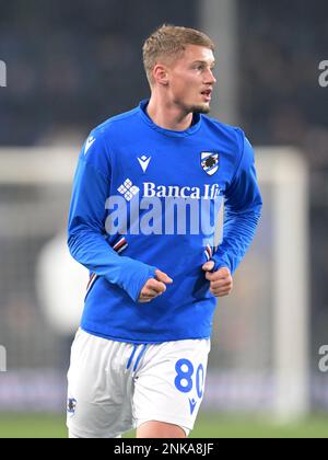 GÊNES - Michael Cuisance de UC Sampdoria pendant la série italienne Un match entre UC Sampdoria et FC Internazionale Milan au stade Luigi Ferraris sur 13 février 2023 à Gênes, Italie. AP | hauteur néerlandaise | GERRIT DE COLOGNE Banque D'Images