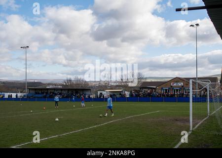 Padiham, Angleterre 05 mars 2022. Le match de première division de la Ligue de football des comtés du Nord-Ouest entre Padiham et Ashton Athletic. Banque D'Images