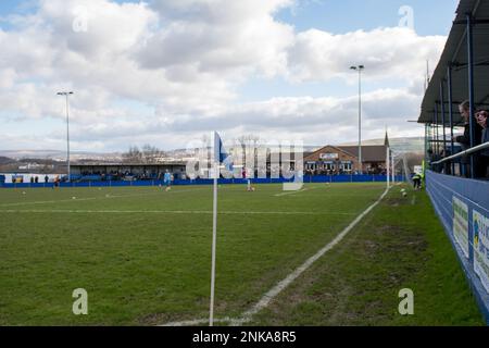 Padiham, Angleterre 05 mars 2022. Le match de première division de la Ligue de football des comtés du Nord-Ouest entre Padiham et Ashton Athletic. Banque D'Images