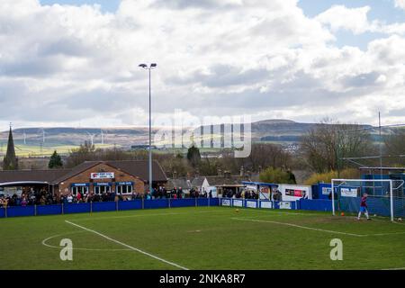 Padiham, Angleterre 05 mars 2022. Le match de première division de la Ligue de football des comtés du Nord-Ouest entre Padiham et Ashton Athletic. Banque D'Images