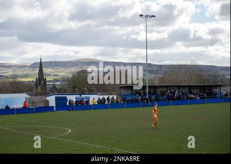 Padiham, Angleterre 05 mars 2022. Le match de première division de la Ligue de football des comtés du Nord-Ouest entre Padiham et Ashton Athletic. Banque D'Images