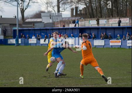 Padiham, Angleterre 05 mars 2022. Le match de première division de la Ligue de football des comtés du Nord-Ouest entre Padiham et Ashton Athletic. Banque D'Images