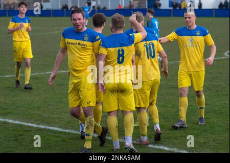 Padiham, Angleterre 05 mars 2022. Le match de première division de la Ligue de football des comtés du Nord-Ouest entre Padiham et Ashton Athletic. Banque D'Images