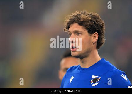 GÊNES - Sam Lammers de UC Sampdoria pendant la série italienne Un match entre UC Sampdoria et FC Internazionale Milan au stade Luigi Ferraris sur 13 février 2023 à Gênes, Italie. AP | hauteur néerlandaise | GERRIT DE COLOGNE Banque D'Images