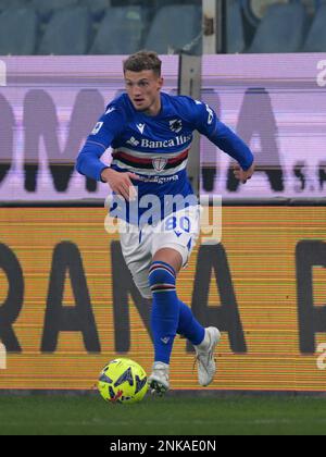 GÊNES - Michael Cuisance de UC Sampdoria pendant la série italienne Un match entre UC Sampdoria et FC Internazionale Milan au stade Luigi Ferraris sur 13 février 2023 à Gênes, Italie. AP | hauteur néerlandaise | GERRIT DE COLOGNE Banque D'Images