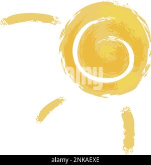 Icône de soleil de couleur isolée style aquarelle Vector Illustration de Vecteur