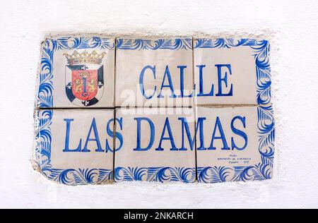 Calle Las Damas rue céramique dans la vieille ville, Saint-Domingue, République dominicaine (Republica Dominicana), grandes Antilles, Caraïbes Banque D'Images