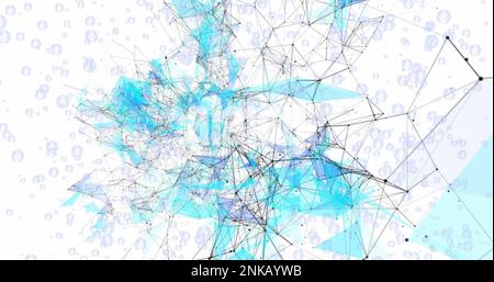 Image d'un réseau de connexions sur des bulles sur fond blanc Banque D'Images