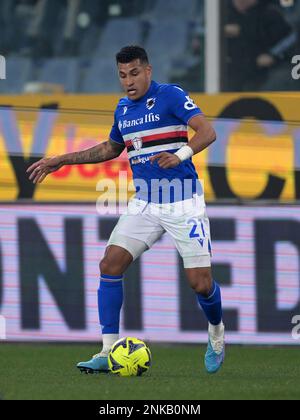 GÊNES - Jeison Murillo d'UC Sampdoria pendant la série italienne Un match entre UC Sampdoria et FC Internazionale Milan au stade Luigi Ferraris sur 13 février 2023 à Gênes, Italie. AP | hauteur néerlandaise | GERRIT DE COLOGNE Banque D'Images