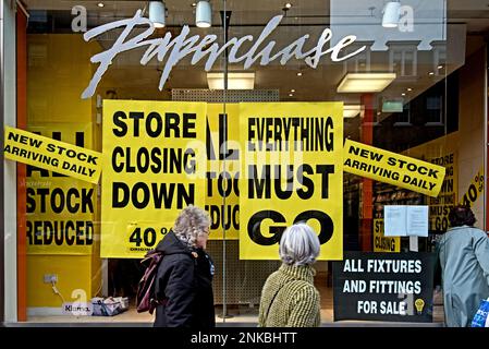 Le magasin Paperchase de George Street à Édimbourg ferme après avoir été mis en place dans l'administration. Banque D'Images