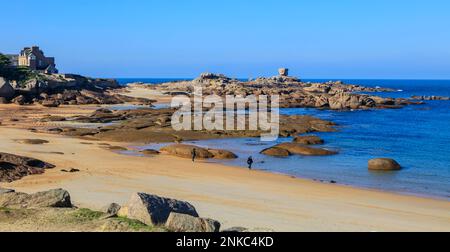 Ile Renote Peninsula, Tregastel, Côte de granit Rose, département des Côtes-dArmor, région Bretagne Breizh, France Banque D'Images