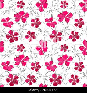 Motif fleuri sans couture avec motif vectoriel de fleurs roses Illustration de Vecteur