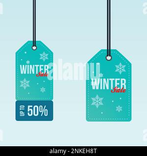 Étiquette de vente de la saison d'hiver, Tosca couleur sur fond blanc - Vector Illustration concept Illustration de Vecteur