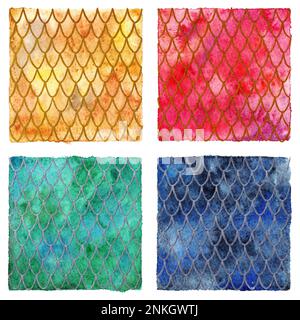 Dragon Skin met à l'échelle le motif texture arrière-plan quatre couleurs ensemble. Banque D'Images