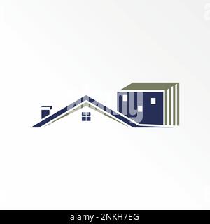 Simple et unique toit maison et bâtiment comme ville image graphique icône logo design abstrait concept vecteur maison ou propriété Illustration de Vecteur