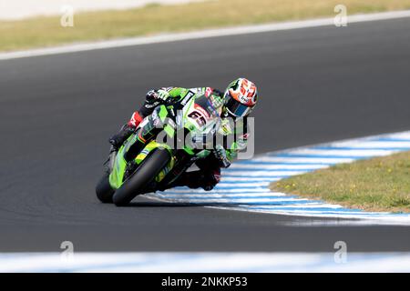 Phillip Island, Australie, 24 février 2023. Jonathan Rea de GBR à bord de l'équipe de course Kawasaki WorldSBK Kawasaki lors du Championnat du monde de Superbike 2023 de FIM au circuit de Phillip Island sur 24 février 2023 à Phillip Island, en Australie. Crédit : Ivica Glavas/Speed Media/Alay Live News Banque D'Images