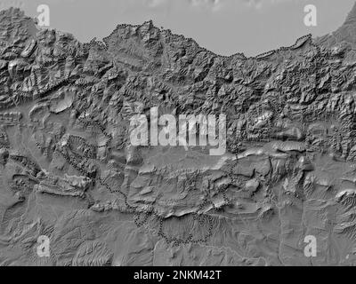 Pais Vasco, communauté autonome d'Espagne. Carte d'altitude à deux niveaux avec lacs et rivières Banque D'Images