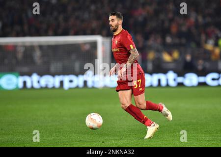 Roma, Italie. 23rd févr. 2023. Leonardo Spinazzola d'AS Roma lors du match de l'UEFA Europa League entre AS Roma et le FC Salzbourg au Stadio Olimpico sur 23 février 2023 à Rome, Italie. (Credit image: © Gennaro Masi/Pacific Press via ZUMA Press Wire) USAGE ÉDITORIAL SEULEMENT! Non destiné À un usage commercial ! Banque D'Images