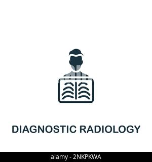 Icône de radiologie de diagnostic. Signe simple monochrome de la collection médicale speialist. Icône de radiologie de diagnostic pour logo, modèles, conception Web et Illustration de Vecteur