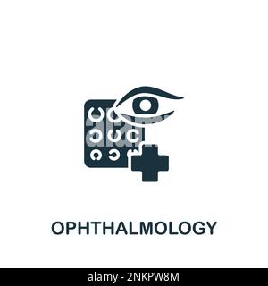 Icône ophtalmologie. Signe simple monochrome de la collection médicale speialist. Icône ophtalmologie pour logo, modèles, web design et infographies. Illustration de Vecteur