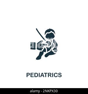 Icône Pédiatrie. Signe simple monochrome de la collection médicale speialist. Icône Pediatrics pour le logo, les modèles, la conception Web et les infographies. Illustration de Vecteur