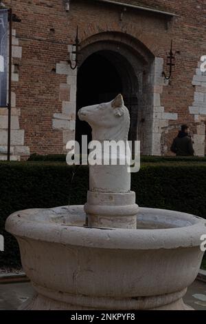 Fontaine dans la cour du Musée Castelvecchio à Vérone Banque D'Images