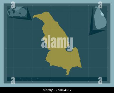 Trincomalee, district de Sri Lanka. Forme de couleur unie. Cartes d'emplacement auxiliaire d'angle Banque D'Images