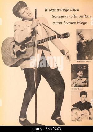 Écran moderne page 1960, Elvis Presley, Ricky Nelson, Tommy Sands Banque D'Images