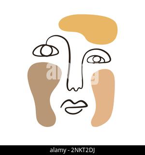 Illustration vectorielle tendance à une ligne de dessin de face Illustration de Vecteur