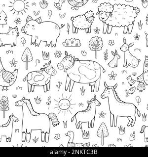 Motif noir et blanc sans couture pour la mère et le bébé Illustration de Vecteur