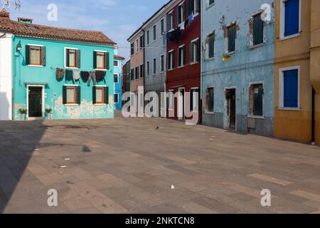 Maison multicolore sur l'île de Burano, près de Venise Banque D'Images