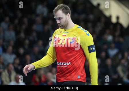 Nantes, France - 23/02/2023, Andreas Wolff de Kielce lors du match de handball de la Ligue des champions de l'EHF entre HBC Nantes et Lomza vive Kielce sur 23 février 2023 à l'arène H de Nantes, France - photo Laurent Lairys / DPPI Banque D'Images