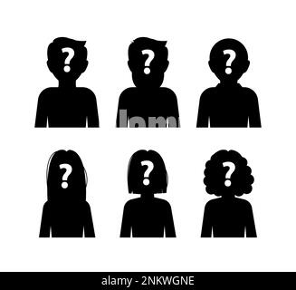 Personne inconnue. Incognito, homme anonyme. avatar de profil de silhouette. Illustration vectorielle. Illustration de Vecteur