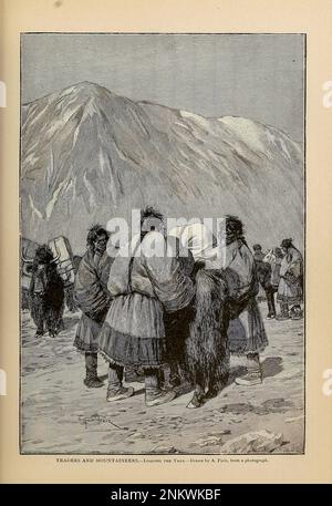 COMMERÇANTS ET ALPINISTES. Chargement des yaks les courses Brown Mayomongoles de Cyclopedia histoire universelle : embrassant la présentation la plus complète et la plus récente du sujet dans deux parties principales ou divisions de plus de six mille pages par John Clark Ridpath, 1840-1900 Date de publication 1895 Editeur Boston : Balch Bros. Volume 6 Histoire de l'homme et de l'humanité Banque D'Images