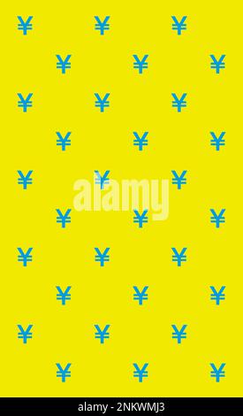 Illustration du motif de signe bleu japonais sur fond jaune Banque D'Images