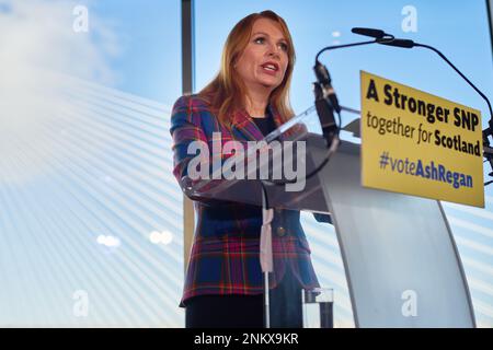 Edinburgh Ecosse, Royaume-Uni 24 février 2023. Ash Regan à North Queensferry pour lancer sa campagne de leadership SNP. credit sst/alamy nouvelles en direct Banque D'Images