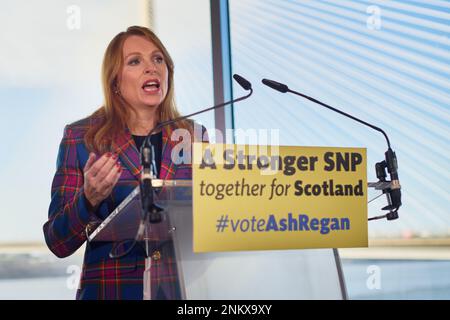 Edinburgh Ecosse, Royaume-Uni 24 février 2023. Ash Regan à North Queensferry pour lancer sa campagne de leadership SNP. credit sst/alamy nouvelles en direct Banque D'Images