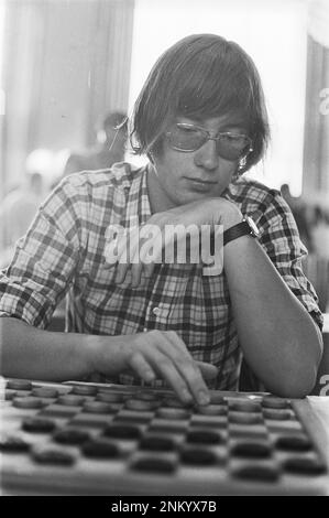 Championnats du monde de brouillons, cinquième manche, Rob Clerc (pays-Bas) ca. 9 août 1976 Banque D'Images
