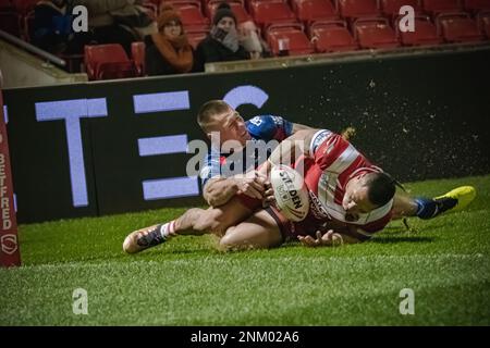 Salford Red Devils v Hull KR, AJ Bell Stadium, Salford, Angleterre. 23rd février 2023. Betfred Super League; Credit Mark Percy/Alamy stock photo. Banque D'Images