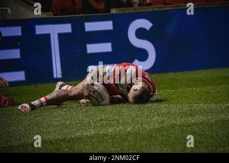 Salford Red Devils v Hull KR, AJ Bell Stadium, Salford, Angleterre. 23rd février 2023. Betfred Super League; Credit Mark Percy/Alamy stock photo. Banque D'Images