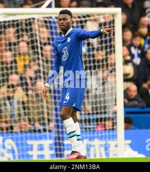 03 Fév 2023 - Chelsea c. Fulham - Premier League - Stamford Bridge Benoit Badiashile de Chelsea pendant le match de la Premier League contre Fulham. Image : Mark pain / Alamy Live News Banque D'Images