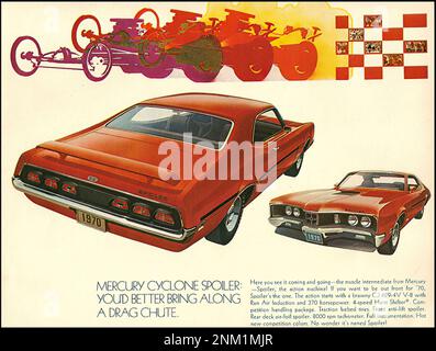 MERCURY Cyclone Spoiler (1970) - 01 - Publicité de voitures anciennes Banque D'Images