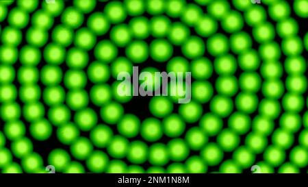 Arrière-plan abstrait de science-fiction, lumières rondes vertes hors foyer. Banque D'Images