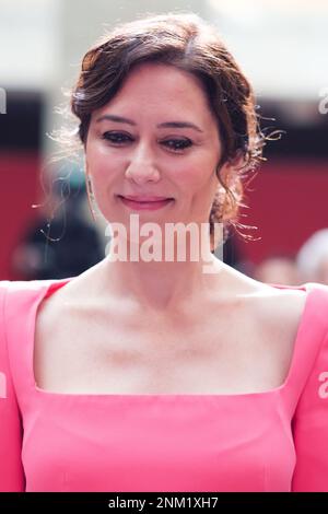 Madrid, Espagne. 24th févr. 2023. La présidente de la Communauté de Madrid, Isabel Diaz Ayuso, à l'occasion du 40th anniversaire du Statut d'autonomie de Madrid, à la Casa de Correos. Crédit : SOPA Images Limited/Alamy Live News Banque D'Images