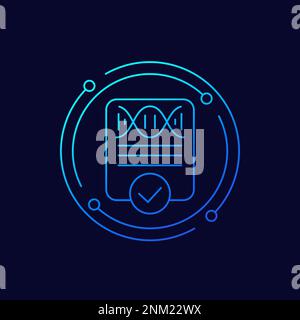 Icône de résultat de test d'ADN, conception linéaire Illustration de Vecteur