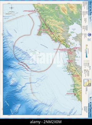 Carte du sanctuaire marin national du golfe des Farallones Banque D'Images