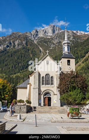 France, Chamonix, St Église Michel Banque D'Images